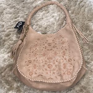 Dolce Vita new tan shoulder bag w/embroidery.